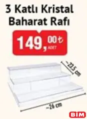 3 KATLI KRİSTAL BAHARAT RAFI